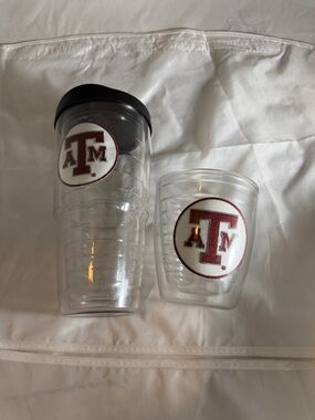 Tervis Tumblers Clear Travel Tumbler and Cup with Maroon Texas A&M Logo